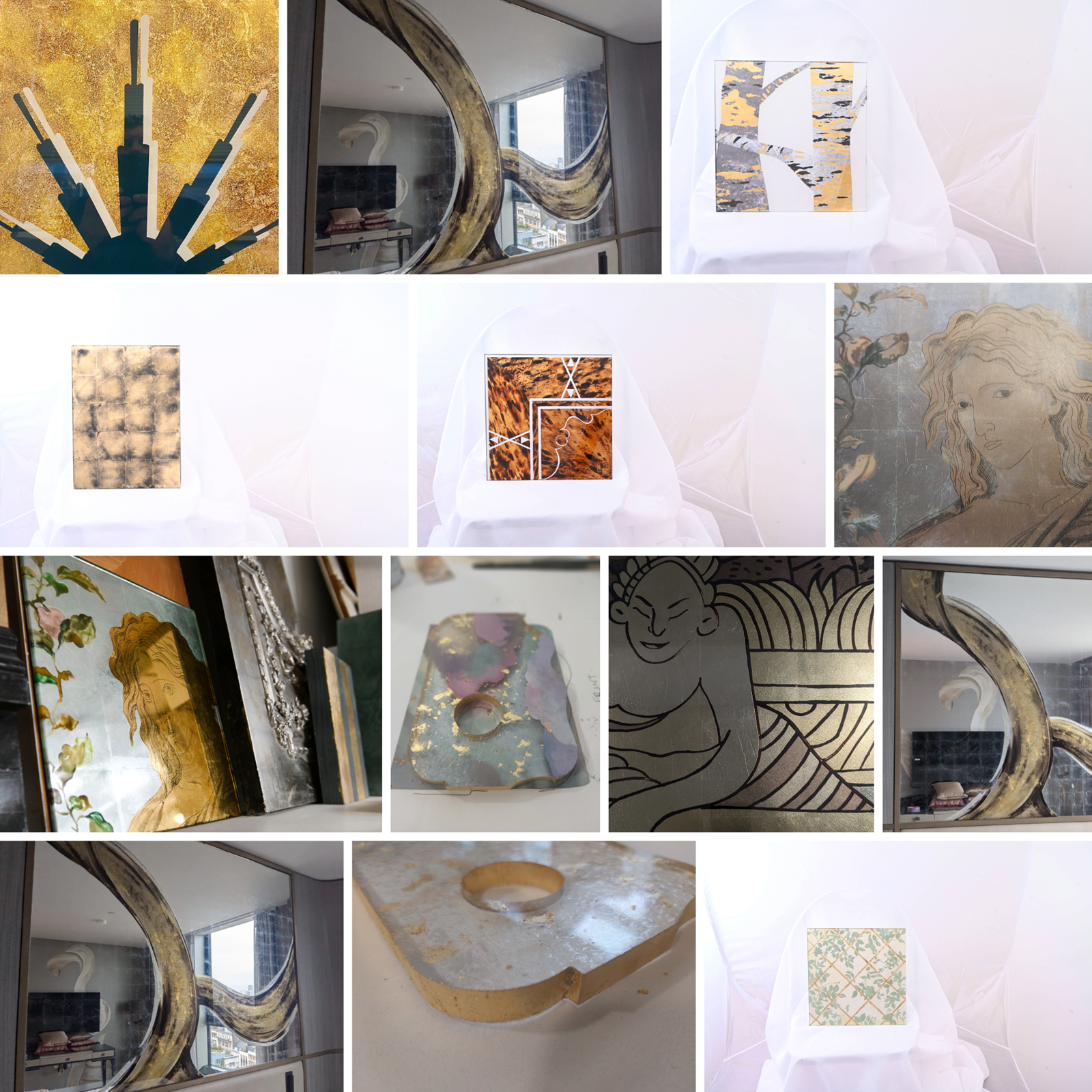 Examples of our team's Eglomise Glass expertise.