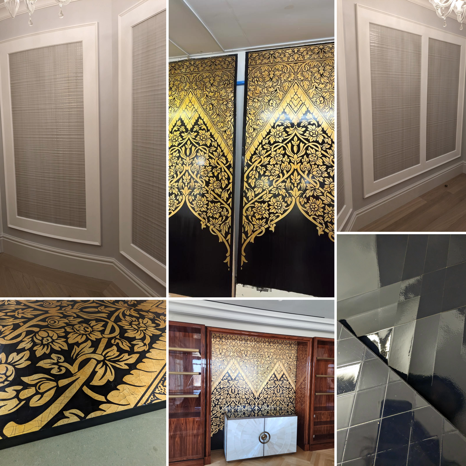 Examples of our team's Gesso / Crackled Gesso expertise.